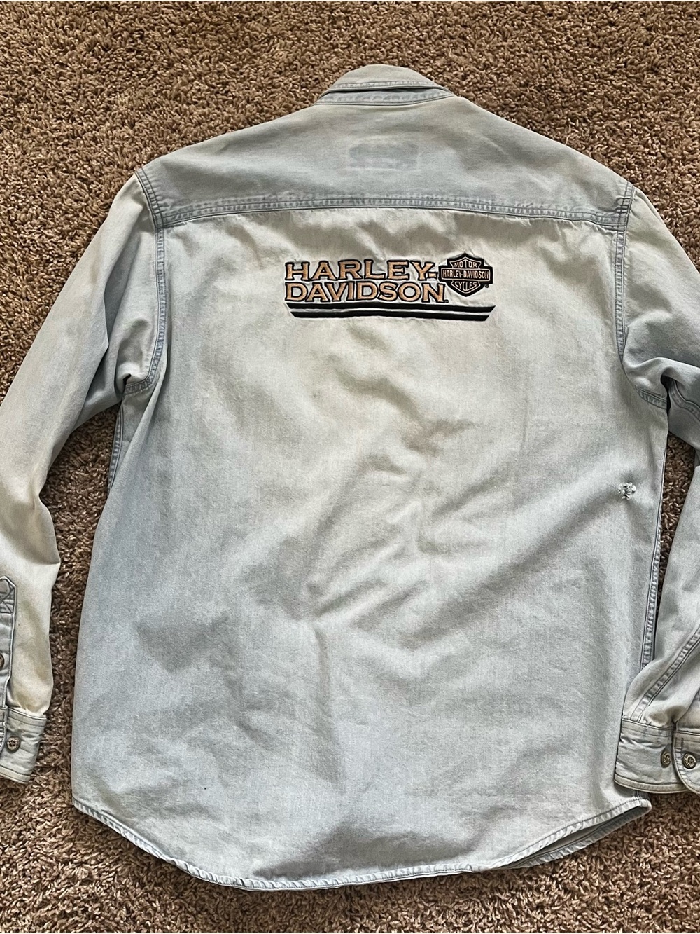 Harley-Davidson Light Blue Denim Button-Up Shirt